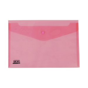 Skag φάκελος P.P. Α4 Με Κουμπί διαφανές ροζ